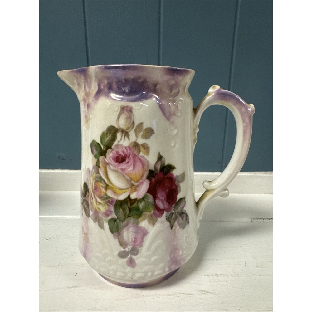 Vintage‎ Bavaria pitcher by Royal Munich 6" Hand painted fine porcelain